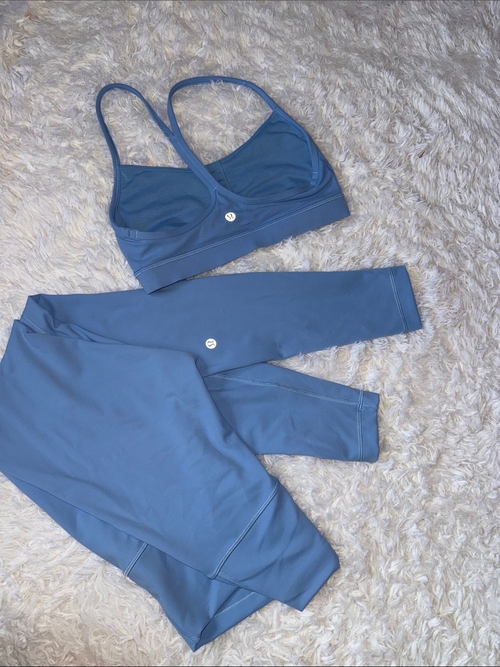 lululemon athletica Blue Sports Bra and Leggings Set